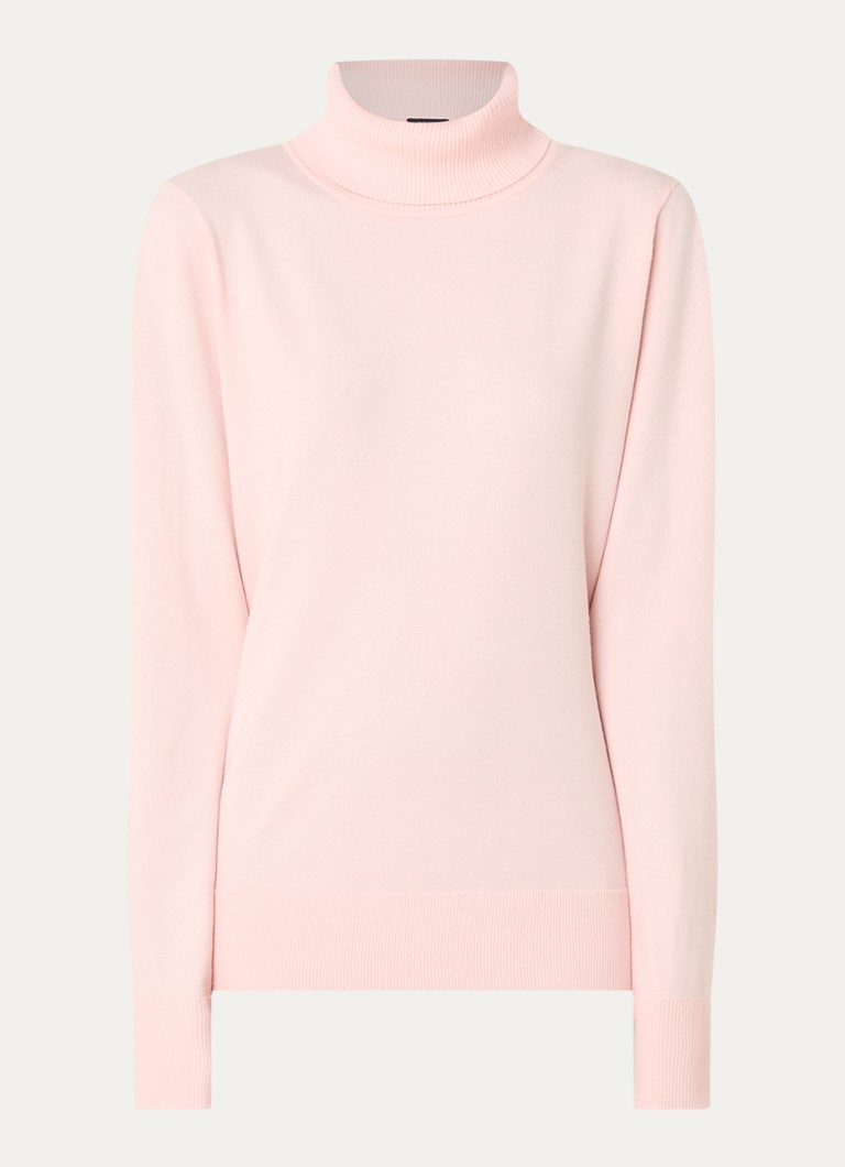 Claudia Sträter Dames Fijngebreide pullover met col in de kleur Lichtroze