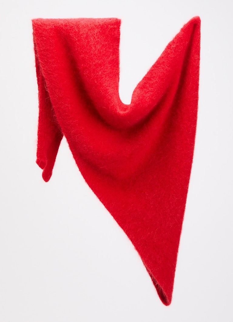 Claudia Sträter Dames Sjaal in alpaca wolblend 160 x 65 cm in de kleur Rood
