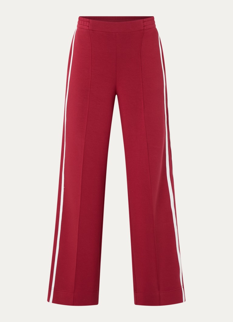 Claudia Sträter Dames High waist wide fit broek met steekzakken in de kleur Steenrood