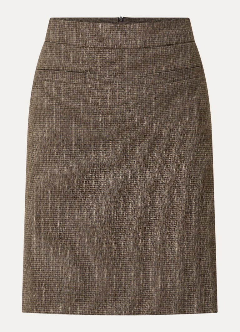 Claudia Sträter Dames Mini rok met krijtstreep en lurex in de kleur Lichtbruin