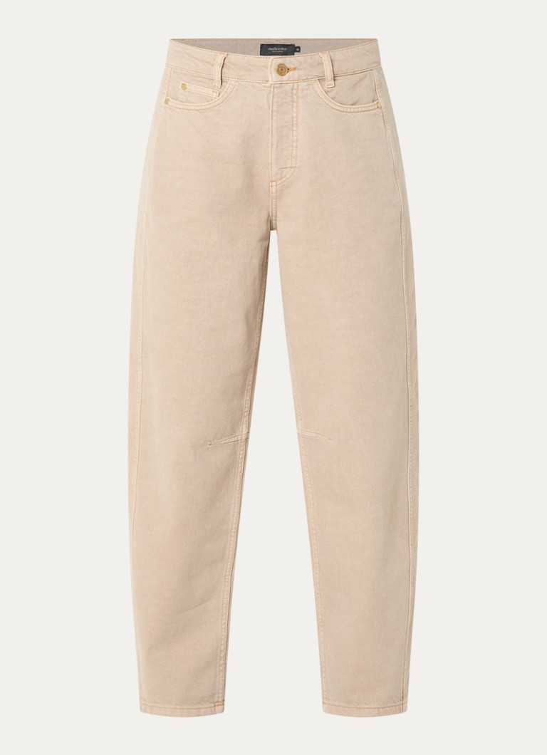 Claudia Sträter Dames High waist tapered jeans met gekleurde wassing in de kleur Zand
