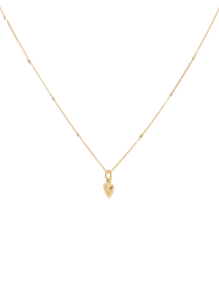 Missoma Dames Mini Rigde Heart ketting verguld