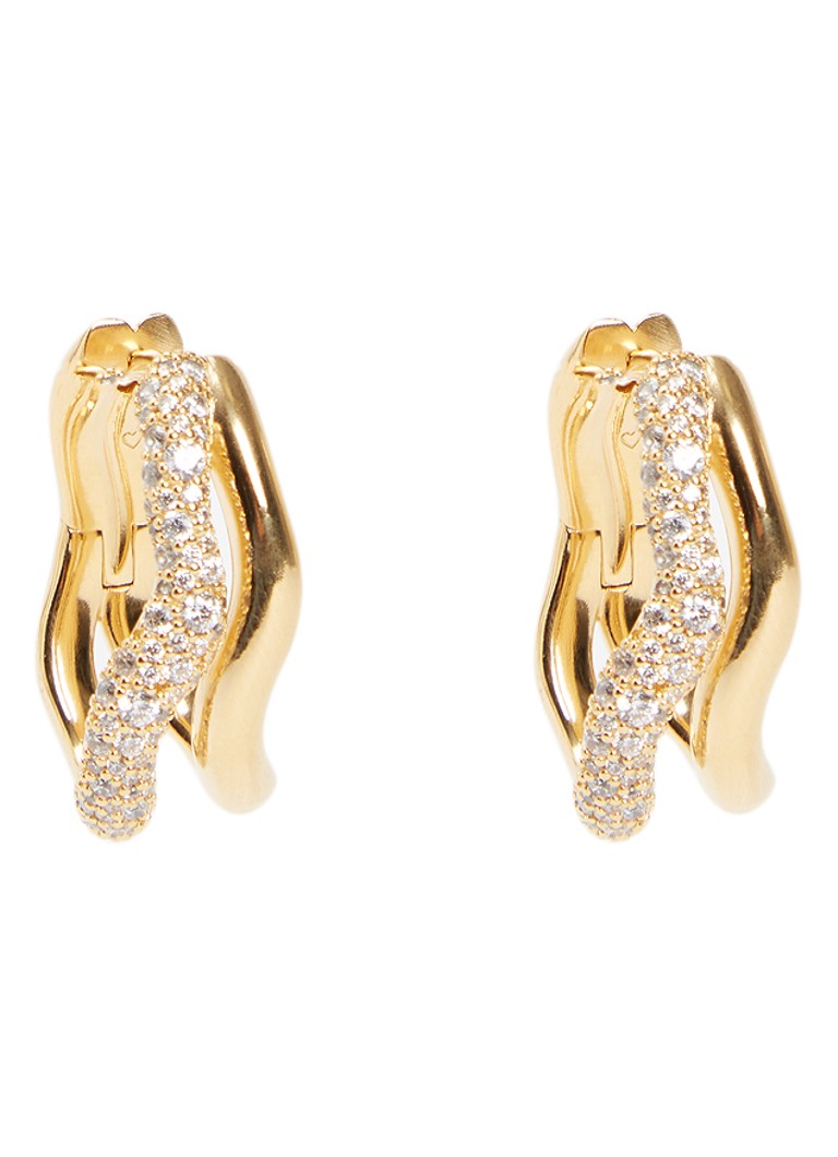 Missoma Dames Molten Snow Medium verguld met zirkonia in de kleur Goud, maat: NS