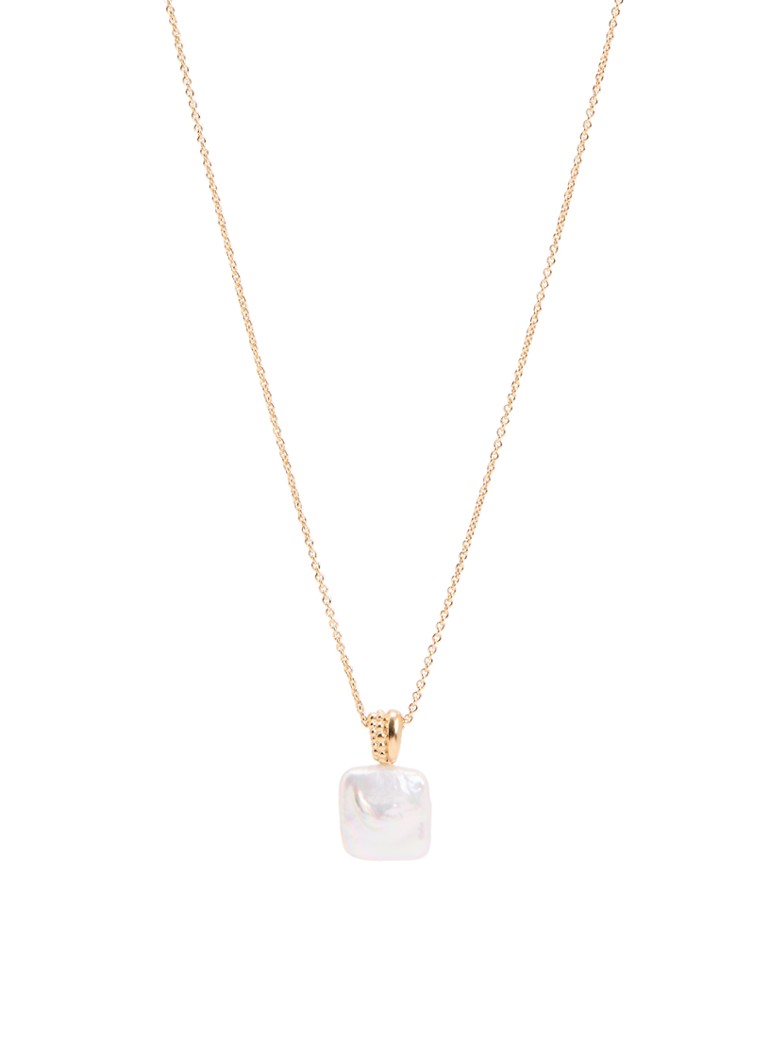 Missoma Dames Square Pearl Baya ketting verguld