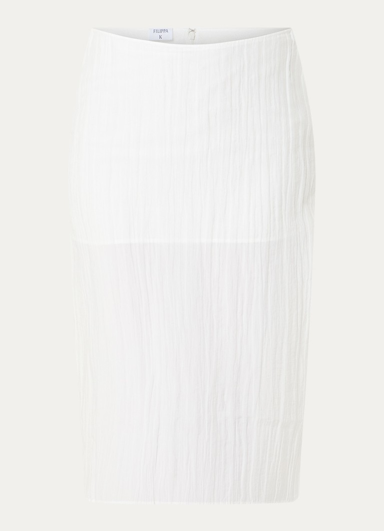 Filippa K Dames Midi rok met structuur in de kleur Gebroken wit, maat: 42