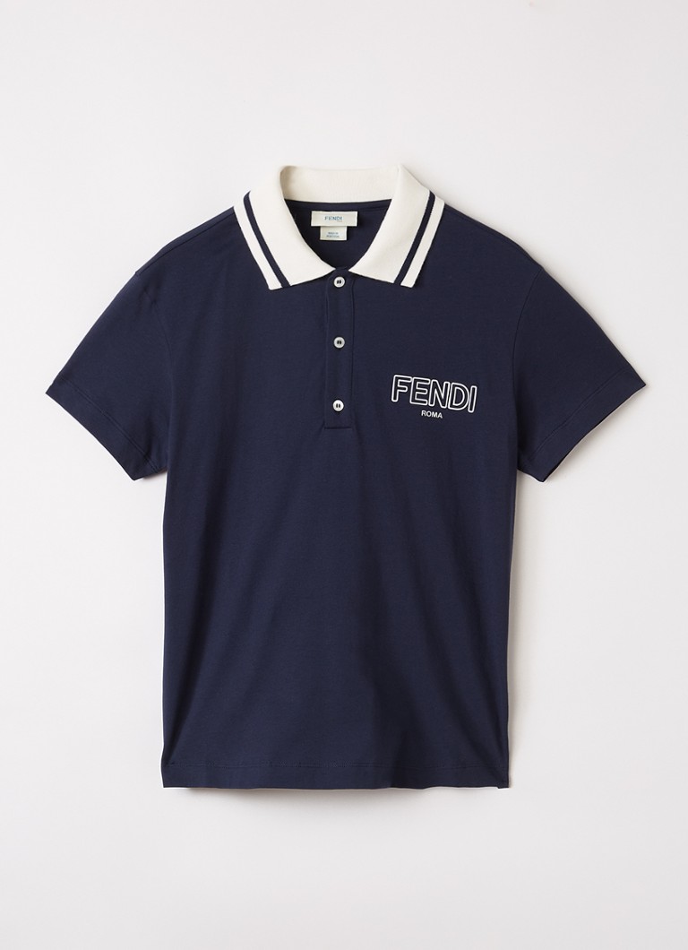 Fendi Jongens Polo met 3D logo in de kleur Donkerblauw, maat: 12J=152