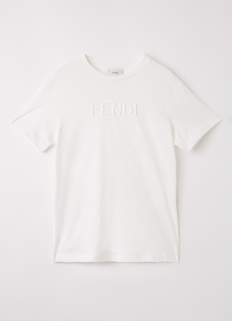 Fendi Jongens T-shirt met 3D logo in de kleur Gebroken wit, maat: 12+=162