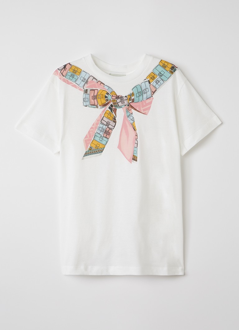Fendi Meisjes T-shirt met print in de kleur Gebroken wit, maat: 8J=128