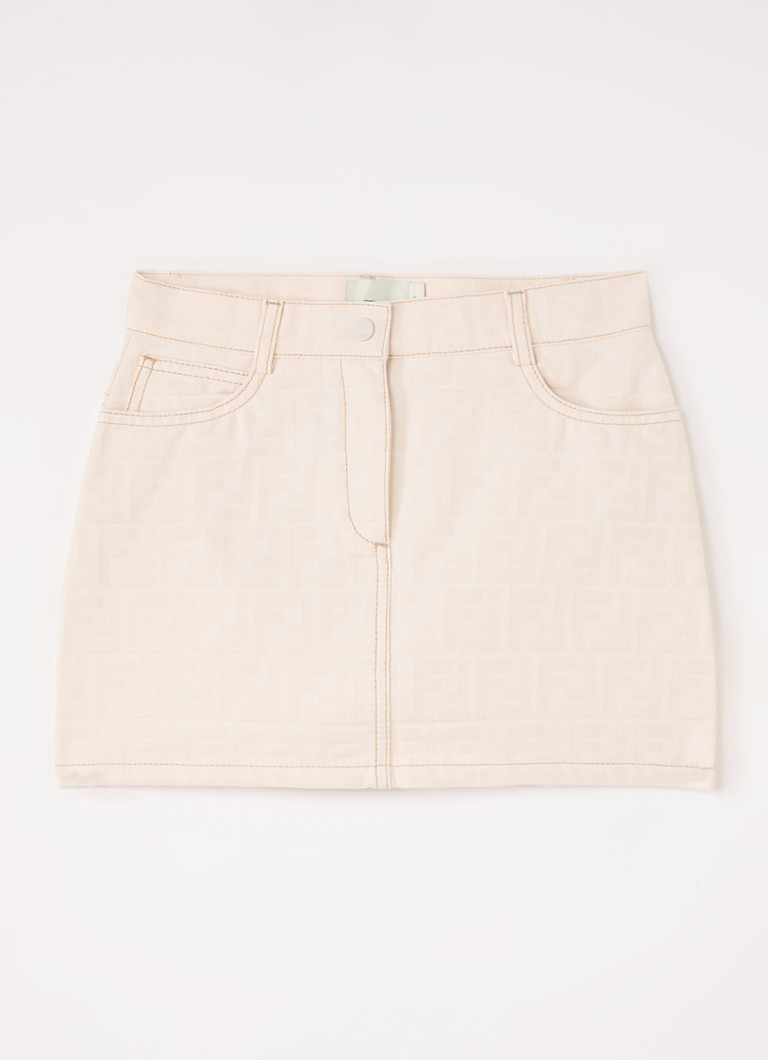 Fendi Meisjes Spijkerrok met steekzakken in de kleur Beige, maat: 12J=152
