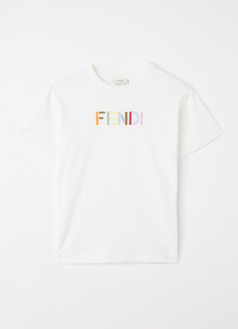 Fendi Meisjes T-shirt met logoborduring in de kleur Wit, maat: 8J=128