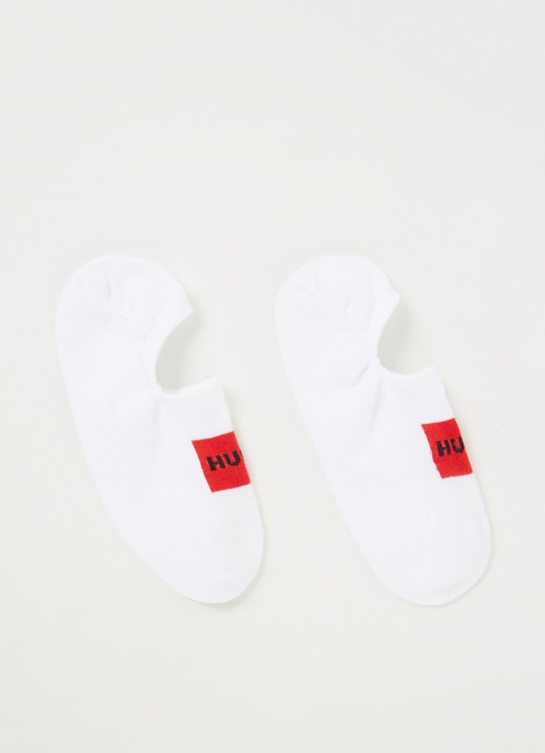 HUGO Dames Sneakersokken met logo in 2-pack in de kleur Wit