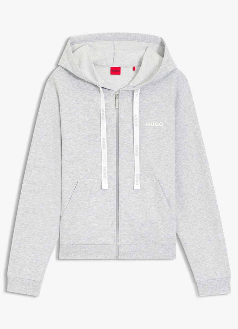 HUGO Dames Sweatvest met capuchon in de kleur Grijs