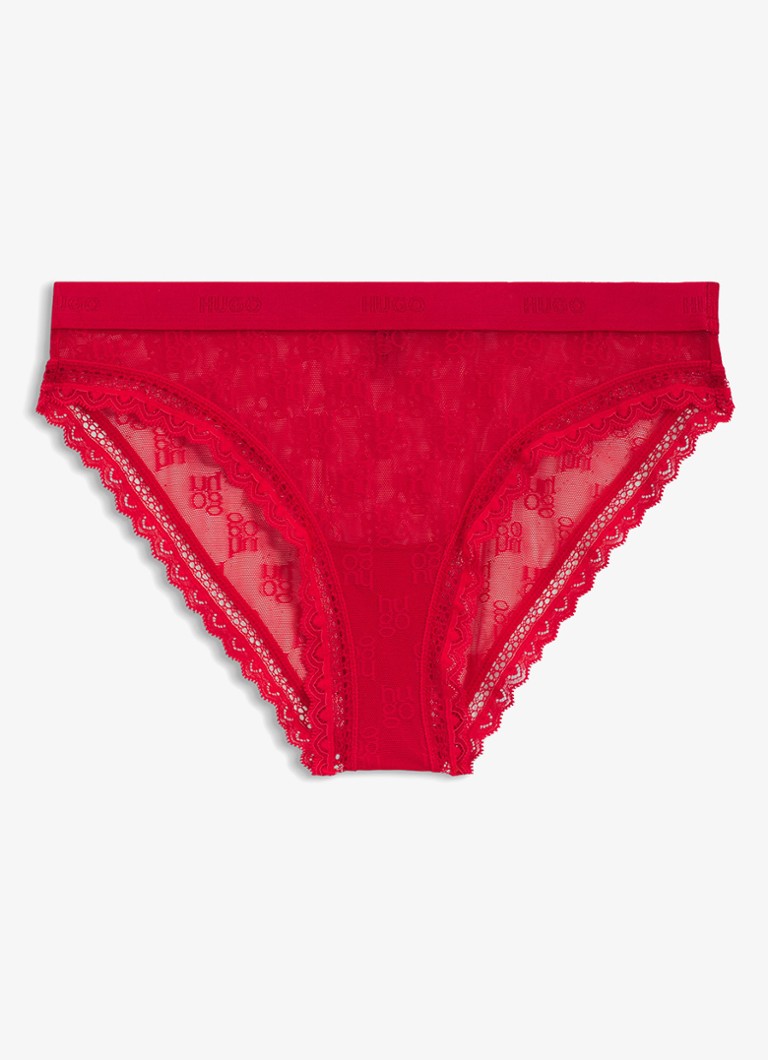 HUGO Dames Slip van kant in de kleur Rood