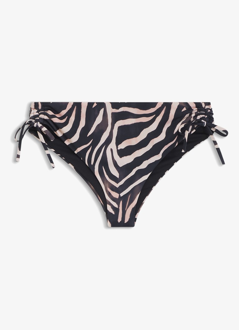 HUGO Dames Bikinislip met zebraprint in de kleur Zwart
