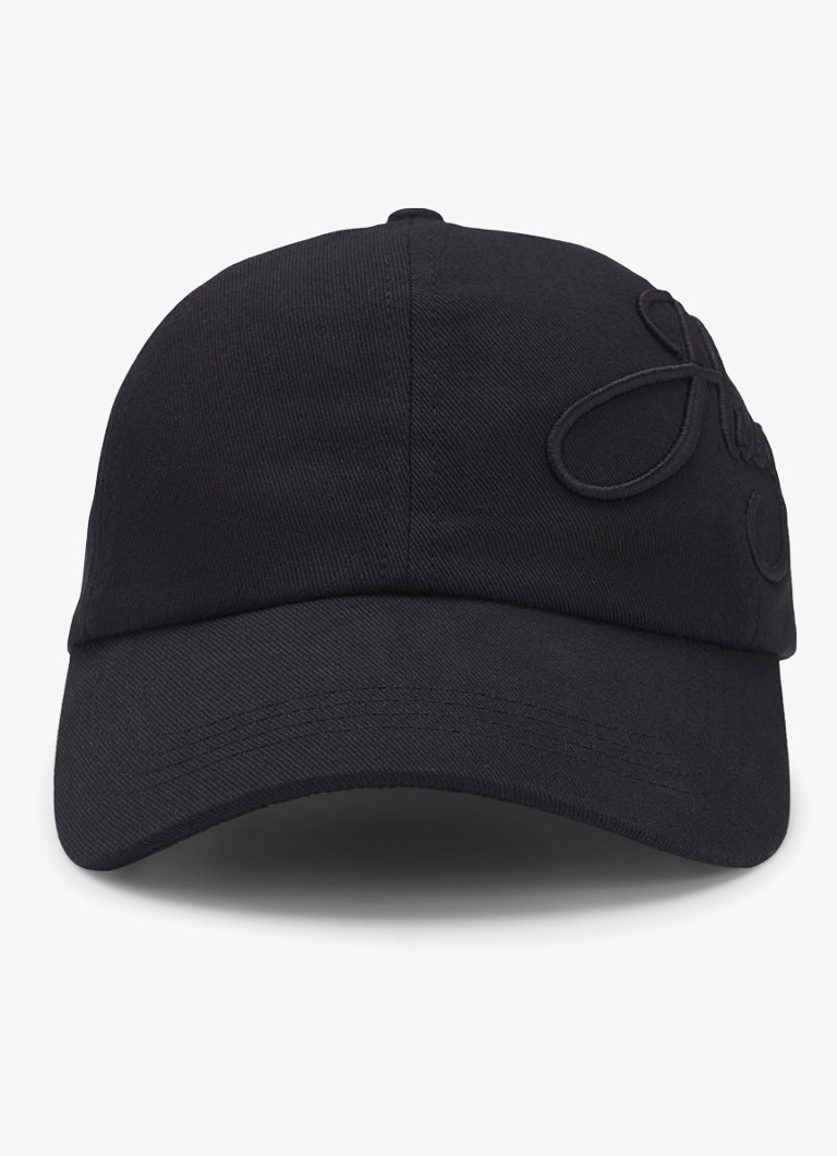 HUGO Dames Pet met logoborduring in de kleur Zwart