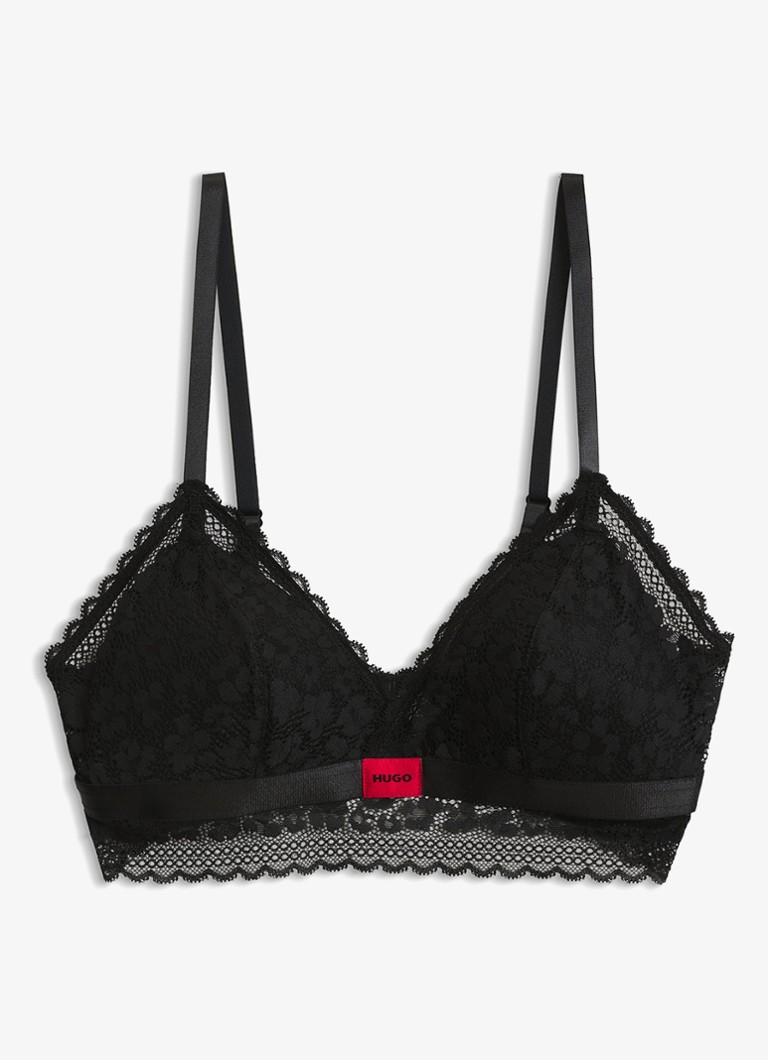 HUGO Dames Bralette met kant in de kleur Zwart
