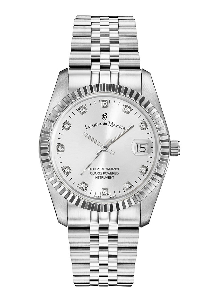 Jacques du Manoir Dames Inspiration horloge NRO.01 in de kleur Zilver, maat: 36 MM