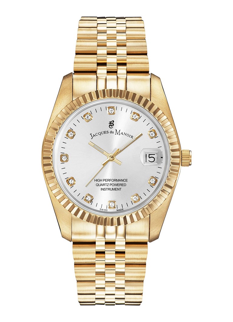 Jacques du Manoir Dames Inspiration horloge NRO.11 in de kleur Goud, maat: 36 MM