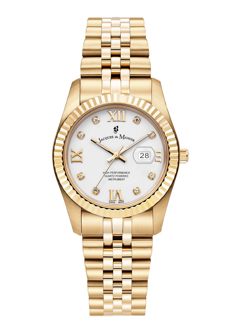 Jacques du Manoir Dames Inspiration Roman horloge JWL01306 in de kleur Goud, maat: 34 MM
