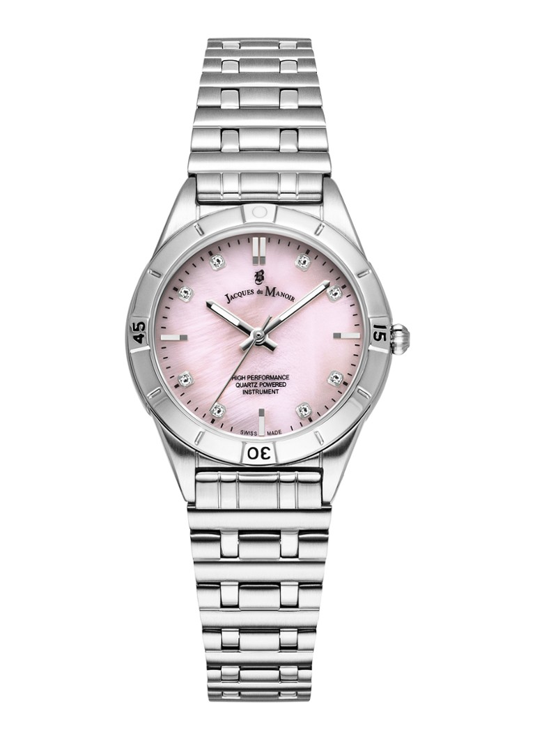 Jacques du Manoir Dames Leonie horloge JWL0590 in de kleur Lichtroze - JWL05902, maat: 29mm