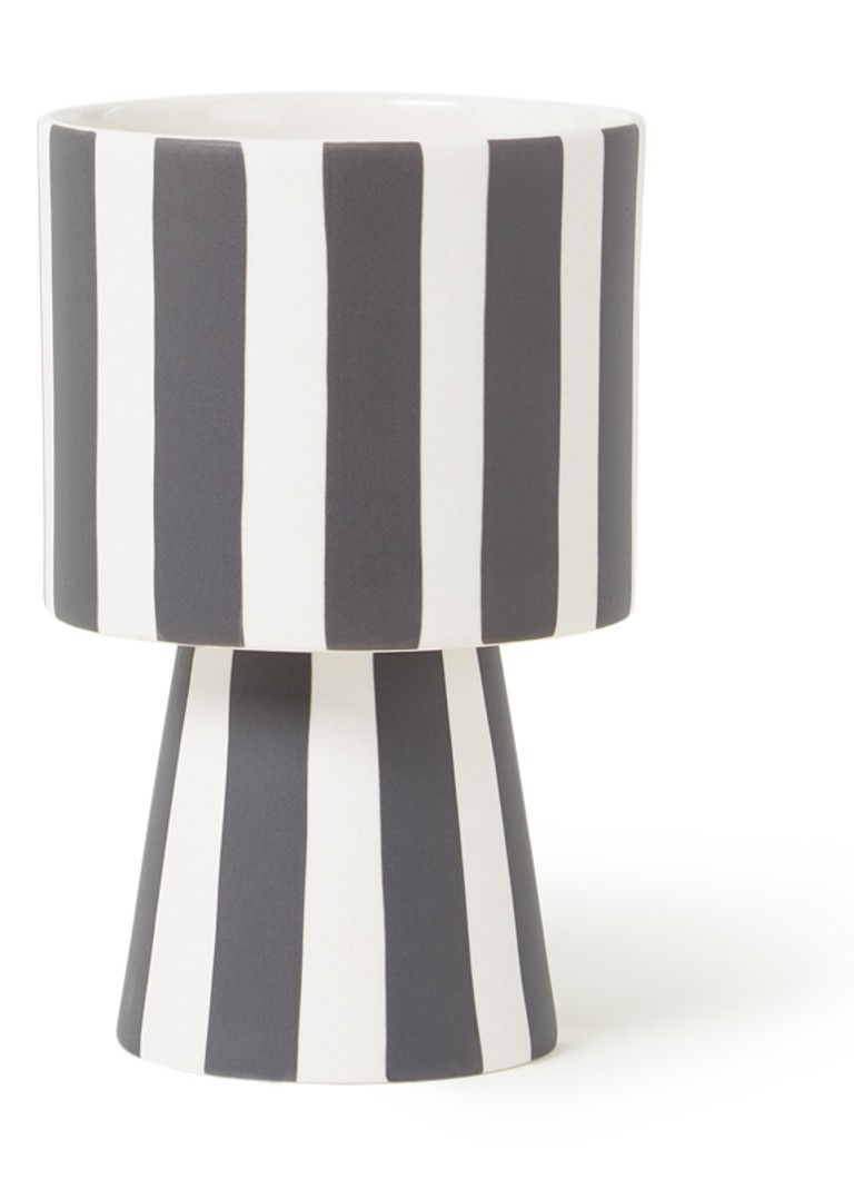 OYOY Living Design Toppu S bloempot van keramiek voor binnen - 15 cm Zwart - Deal