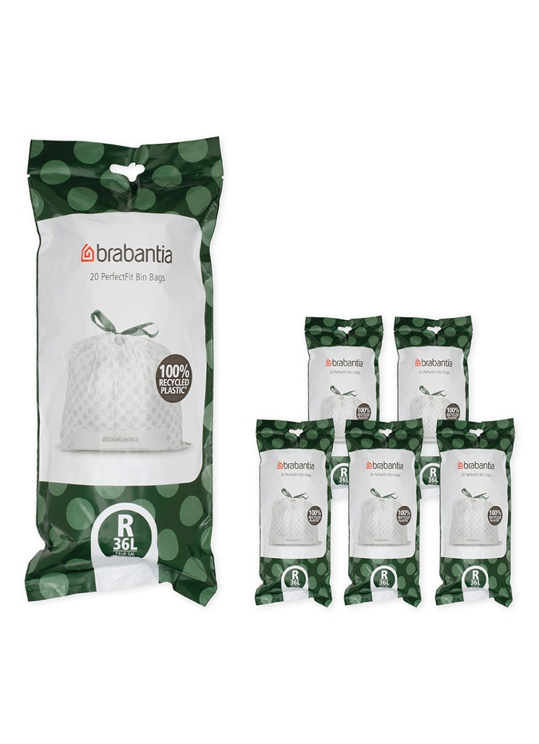 Brabantia Perfect Fit vuilniszak code R 36 liter 6 x 20 stuks Wit - Deal