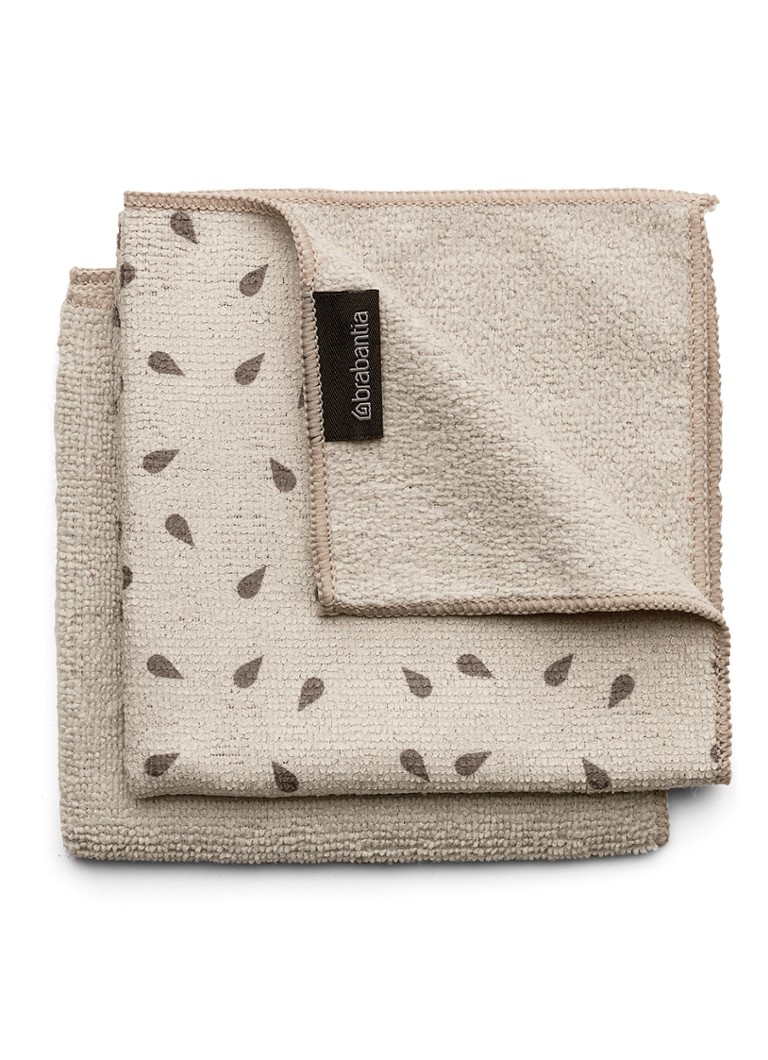 Brabantia SinkSide microvezel schoonmaakdoekjes 30 x 30 cm set van 2 Beige - Deal