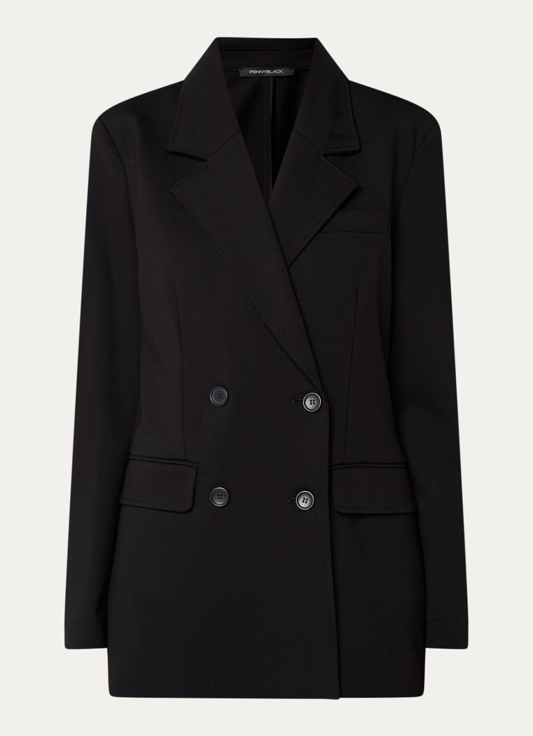 Pennyblack Dames Coro double-breasted blazer met klepzakken in de kleur Zwart