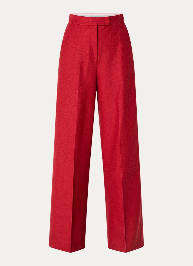 MaxMara Dames High waist loose fit pantalon met steekzakken in de kleur Rood