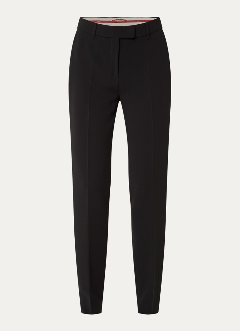 MaxMara Dames Jerta high waist slim fit pantalon met steekzakken in de kleur Zwart