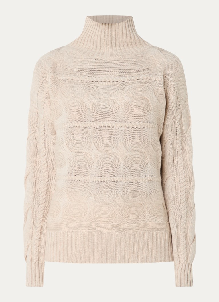MaxMara Dames Vodka grofgebreide trui in kasjmierblend in de kleur Beige