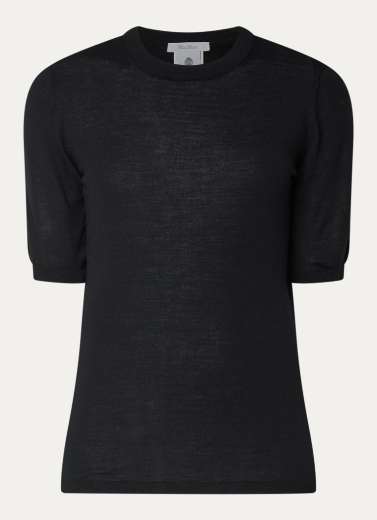 MaxMara Dames Gerico fijngebreide top van wol in de kleur Zwart