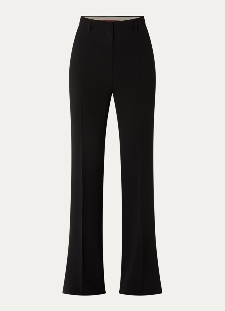 MaxMara Dames High waist flared pantalon met steekzakken in de kleur Zwart
