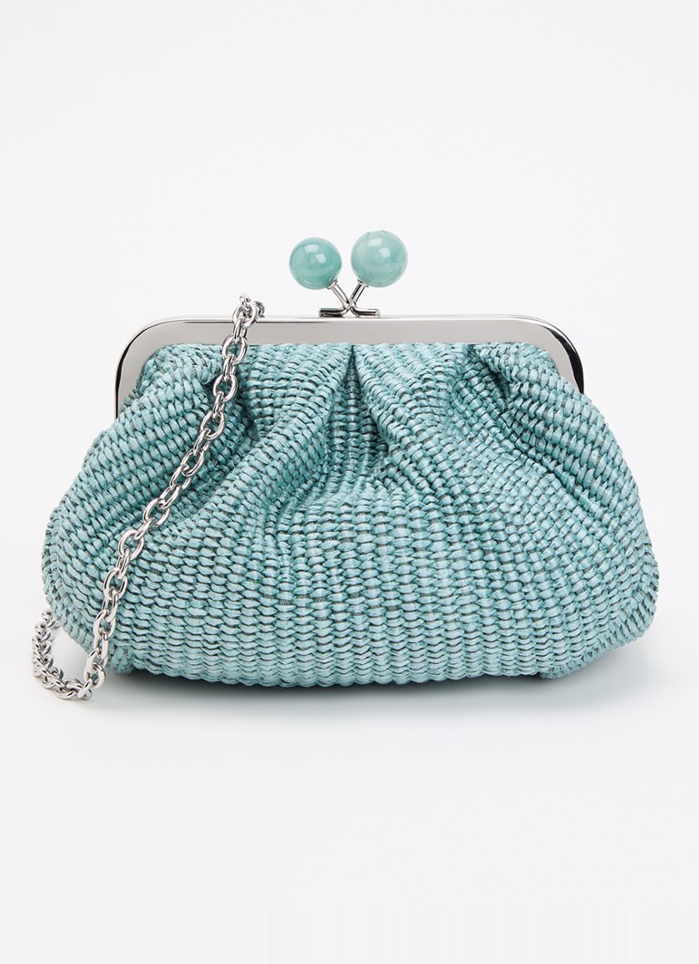 MaxMara Dames Pasticcino Small clutch met gevlochten detail en afneembare schouderriem in de kleur Turquoise