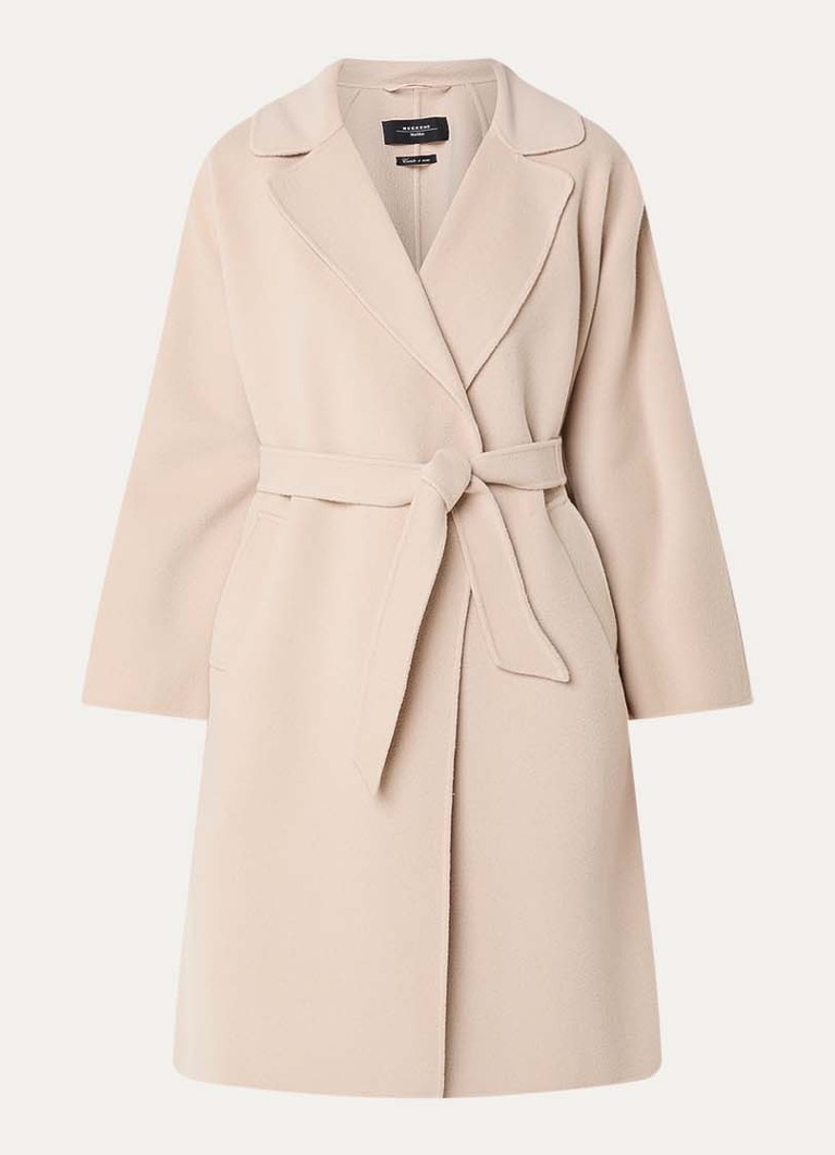 MaxMara Dames Civada mantel in wolblend met steekzakken in de kleur Zand