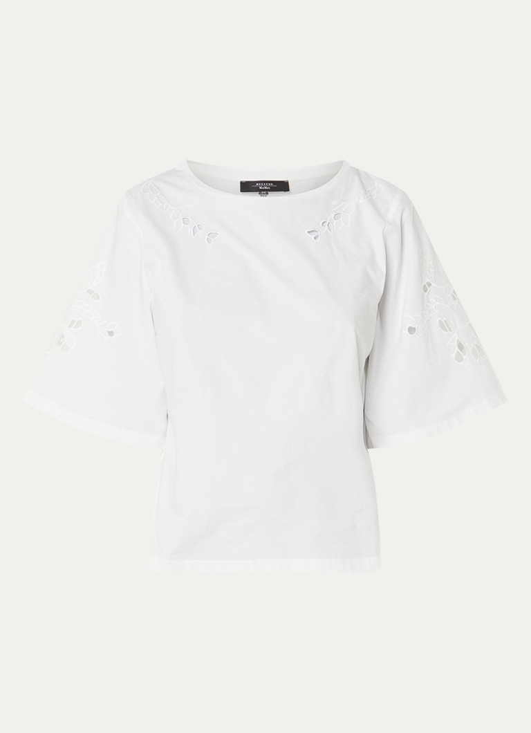MaxMara Dames Targa tuniek met broderie in de kleur Wit