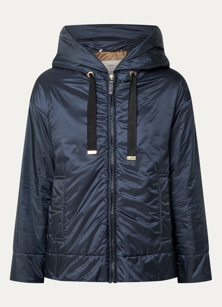 MaxMara Dames Daria gewatteerd jack met steekzakken in de kleur Donkerblauw