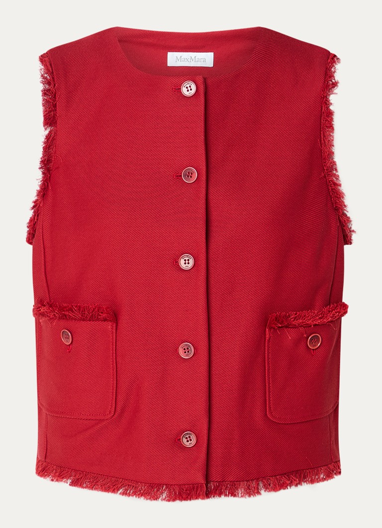 MaxMara Dames Sumero top met opgestikte zakken in de kleur Rood