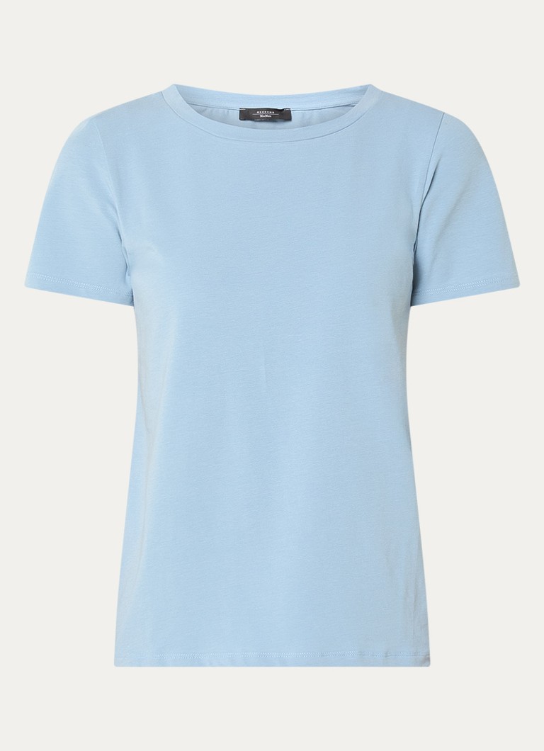 MaxMara Dames T-shirt met ronde hals in de kleur Lichtblauw