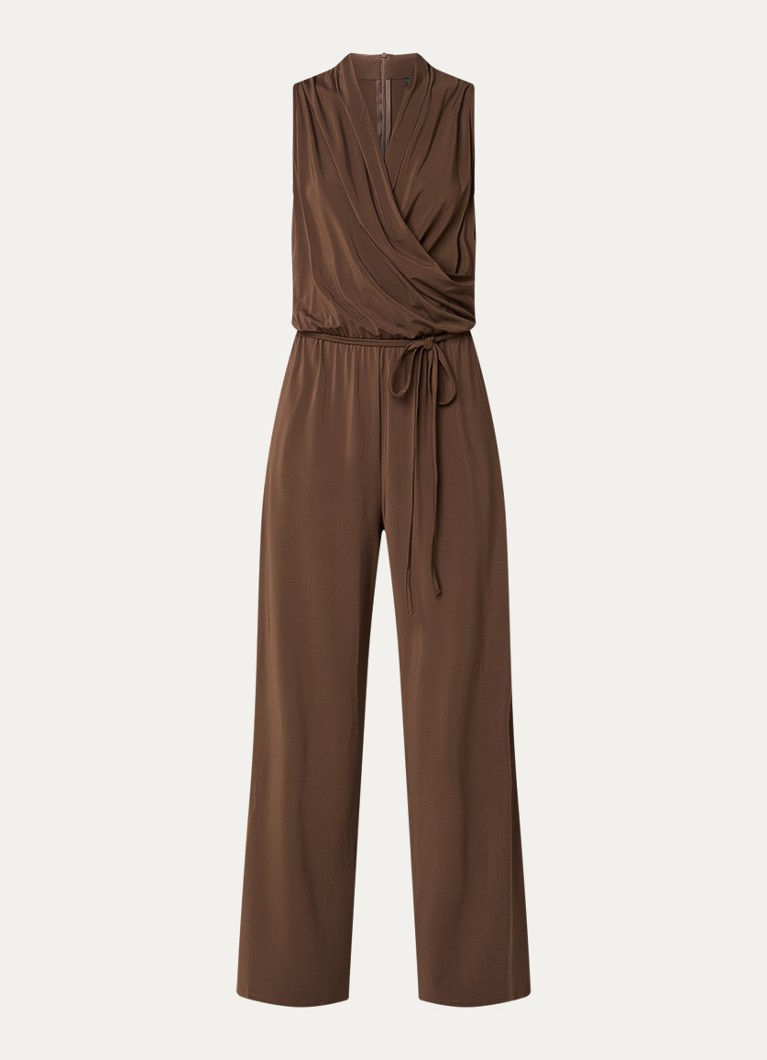 MaxMara Dames Loose fit jumpsuit met watervalhals in de kleur Donkerbruin