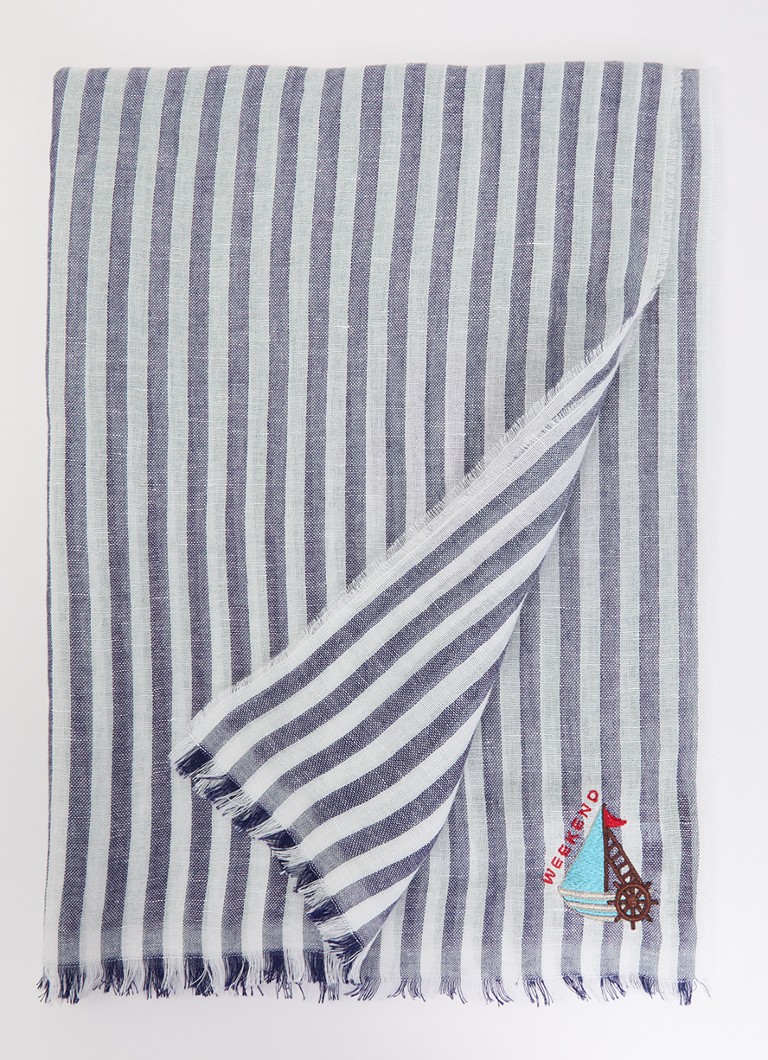 MaxMara Dames Sjaal 202 x 70 cm in de kleur Donkerblauw