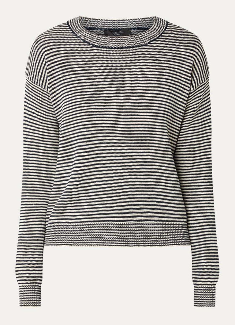 MaxMara Dames Giovane fijngebreide trui met streepprint in de kleur Donkerblauw