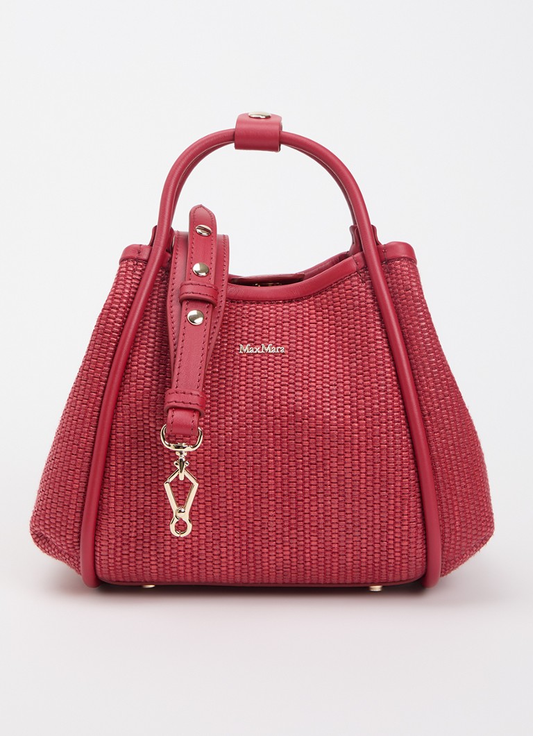MaxMara Dames Marine Extra Small handtas met details van leer en afneembare schouderriem in de kleur Cranberryrood