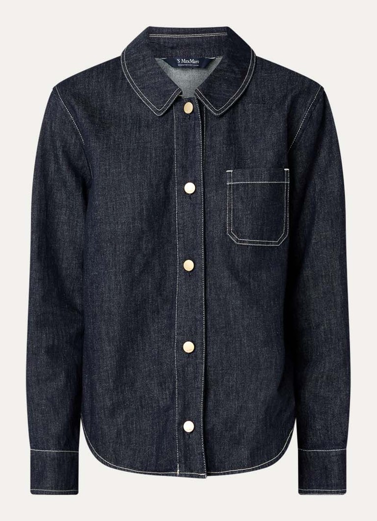MaxMara Dames Enfasi blouse van denim in de kleur Indigo