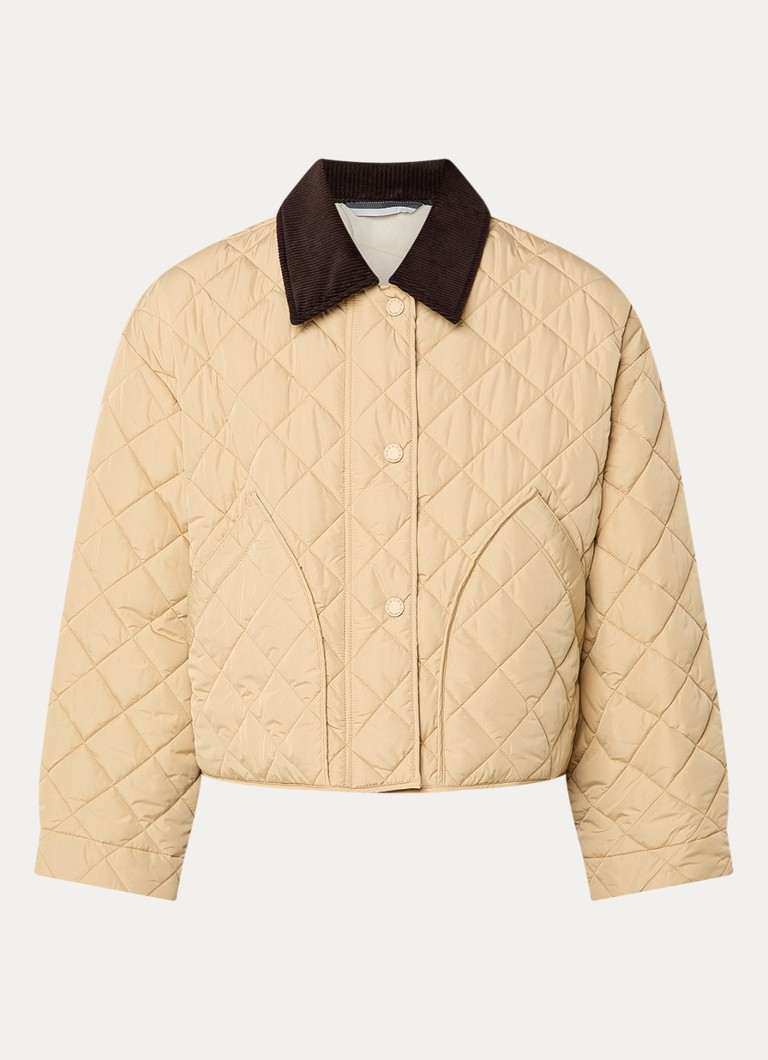 MaxMara Dames Kaki gewatteerd jack met quilt patroon in de kleur Beige