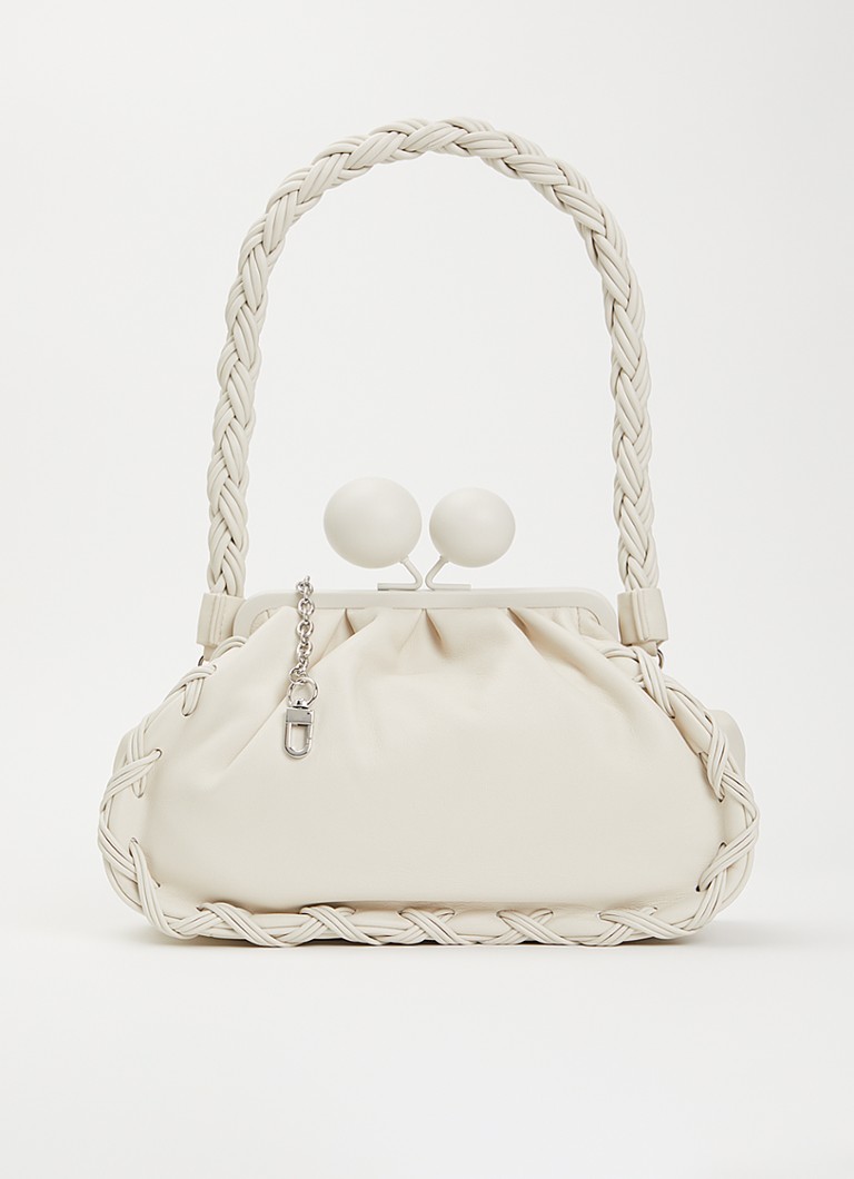 MaxMara Dames Pasticcino schoudertas van leer met afneembare schouderriem in de kleur Ivoor