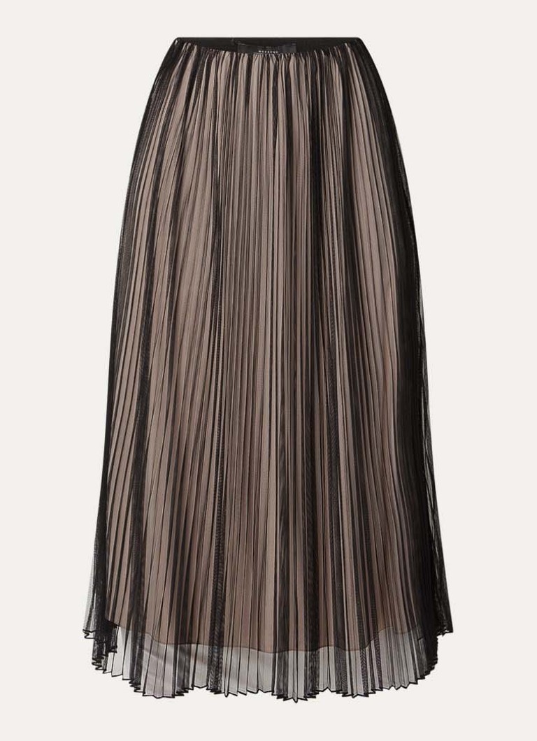 MaxMara Dames Baby high waist midi rok met plissé in de kleur Zwart