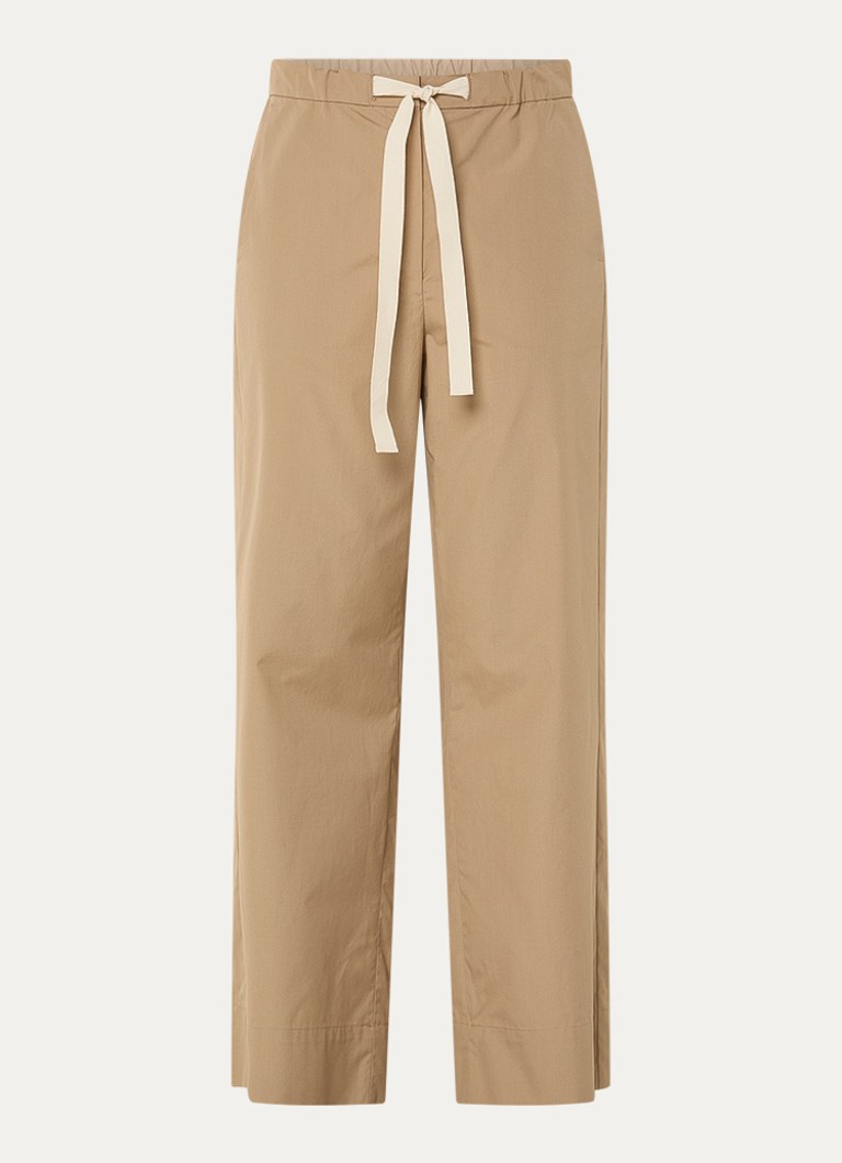 MaxMara Dames Argento high waist straight fit pantalon met steekzakken in de kleur Zand