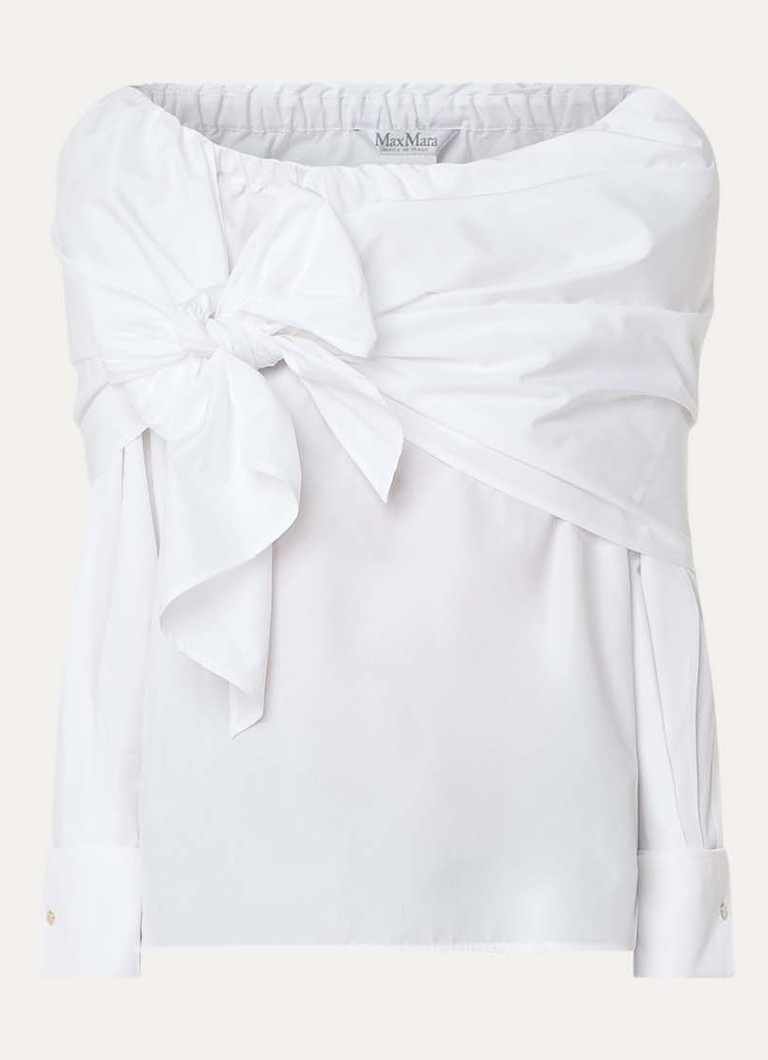 MaxMara Dames Off-shoulder tuniek met strik detail in de kleur Wit