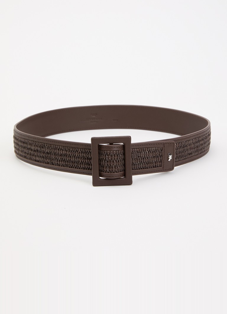 MaxMara Dames Abocca riem met structuur in de kleur Donkerbruin